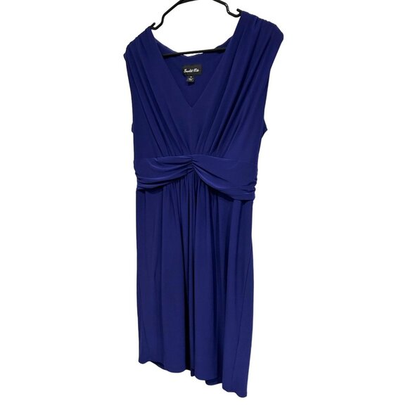 Scarlett Nite Womens V Neck Sleeveless BluePurple Dress Size 14 - Picture 3 of 9